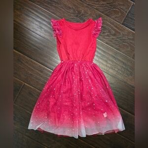 Shein Girls Red Tulle Star Dress Medium